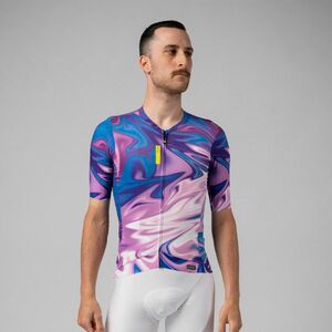 ALÉ Cyklistický dres s krátkým rukávem - SMOOTHIE - modrá/fialová S obraz