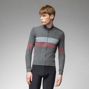 ALÉ Cyklistický dres s dlouhým rukávem zimní - WOOL LINE - šedá L obraz