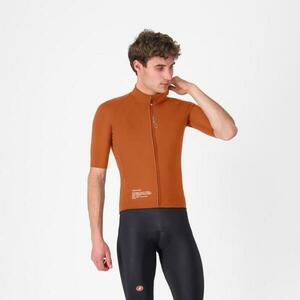 CASTELLI Cyklistická větruodolná bunda - DO.DI.CI. SHORT SLEEVE - hnědá L obraz