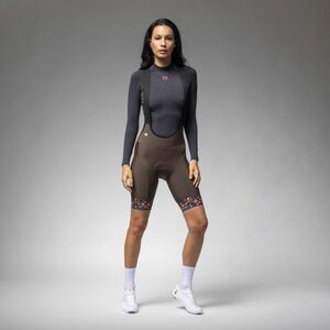 ALÉ Cyklistické kalhoty krátké s laclem - PR-E HIKE - hnědá XL obraz