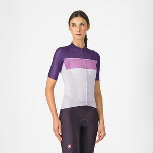 CASTELLI Cyklistický dres s krátkým rukávem - ELEGANTE - fialová/růžová/bílá M obraz