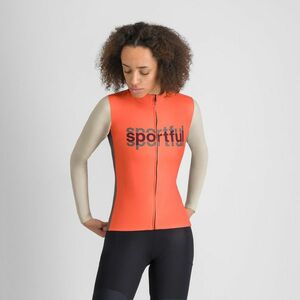 SPORTFUL Cyklistický dres s dlouhým rukávem zimní - SUPERGIARA LOGO THERMAL W - oranžová/šedá S obraz