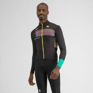 SPORTFUL Cyklistický dres s dlouhým rukávem zimní - BREAKOUT SUPERGIARA THERMAL - černá/zelená 2XL obraz