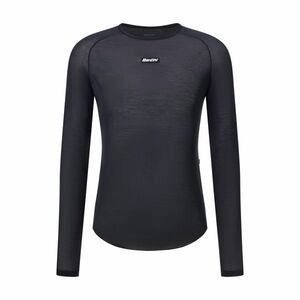 SANTINI Cyklistické triko s dlouhým rukávem - DRY - černá M-L obraz