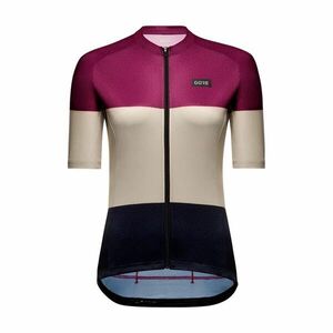 GORE Cyklistický dres s krátkým rukávem - SPIRIT STRIPES - fialová/černá/béžová S obraz