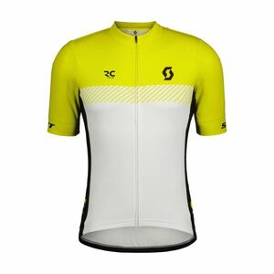 SCOTT Cyklistický dres s krátkým rukávem - RC TEAM - žlutá/bílá L obraz