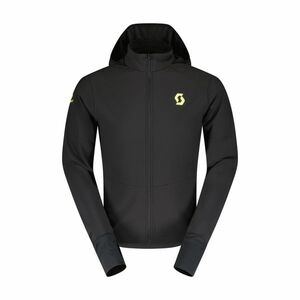 SCOTT Cyklistická zateplená bunda - RC RUN WARM - černá/žlutá XL obraz