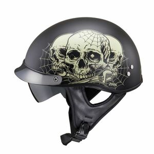 Moto přilba W-TEC Black Heart Rednut Skulls/Matt Black XXL (63-64) obraz