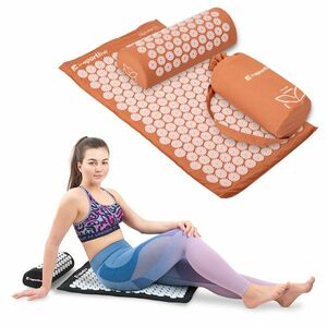 Akupresurní podložka a polštář inSPORTline Alavea II mocha mousse-růžová obraz