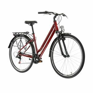 Městské kolo Kross Sentio 1.0 28" - model 2025 S (18", 158-170 cm) rubín / šedá / lesk obraz