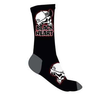Ponožky BLACK HEART Cap Skull Socks šedo-černá 8-9 obraz