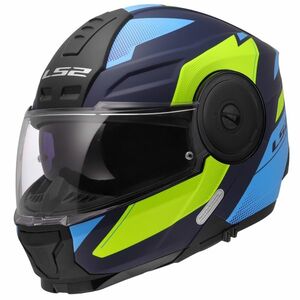 Výklopná moto přilba LS2 FF902 Scope II Duria Blue H-V Yellow 3XL (65-66) obraz