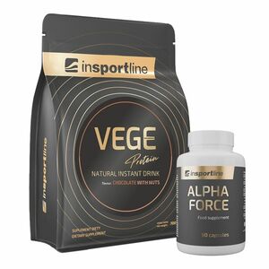 SADA: Protein inSPORTline VEGE 700g + Stimulant inSPORTline AlphaForce, 90 kapslí čokoláda s ořechy obraz