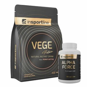 SADA: Protein inSPORTline VEGE 700g + Stimulant inSPORTline AlphaForce, 90 kapslí arašídové máslo obraz
