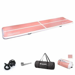 Airtrack inSPORTline Airstunt 500x100x10 cm korálová růžová s elektrickou pumpou obraz