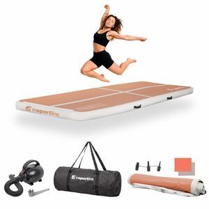 Airtrack inSPORTline Airstunt 300x100x10 cm mocha mousse s elektrickou pumpou obraz