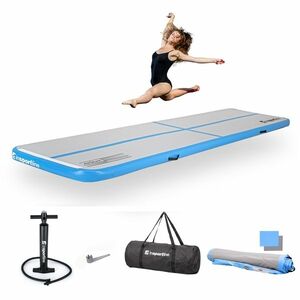 Airtrack inSPORTline Airstunt 400x100x10 cm bílá s ruční pumpou obraz