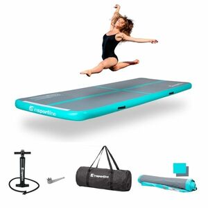 Airtrack inSPORTline Airstunt 400x100x10 cm šedá s ruční pumpou obraz