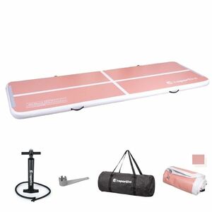 Airtrack inSPORTline Airstunt 400x100x10 cm korálová růžová s ruční pumpou obraz