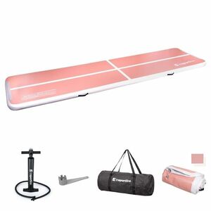 Airtrack inSPORTline Airstunt 500x100x10 cm korálová růžová s ruční pumpou obraz
