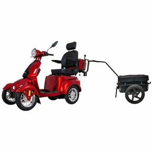 Elektrický čtyřkolový vozík inSPORTline Antun s tažným rámem a přívesem červená obraz