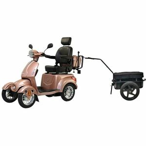 Elektrický čtyřkolový vozík inSPORTline Antun s tažným rámem a přívesem růžová obraz