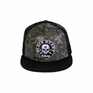 Kšiltovka BLACK HEART Bastard Skull Trucker khaki-černá obraz