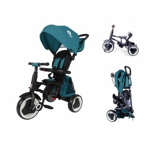 Dětská tříkolka s vodící tyčí QPlay Rito+ Turquoise obraz