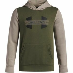 Under Armour RIVAL FLEECE COLORBLOCK Chlapecká mikina, khaki, velikost XS obraz