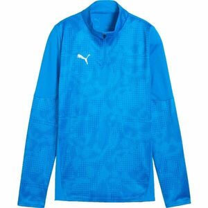 Puma TEAMCUP TRAINING 1/4 ZIP TOP W Dámská sportovní mikina, modrá, velikost obraz