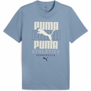 Puma GRAPHIC STACKED TEE Pánské triko, modrá, velikost obraz