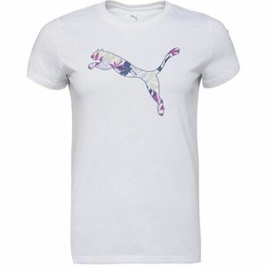 Puma GRAPHICS FLORAL CAT LOO TEE Dámské triko, bílá, velikost obraz