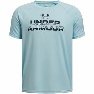 Under Armour SPLIT WORDMARK Chlapecké triko, světle modrá, velikost L obraz