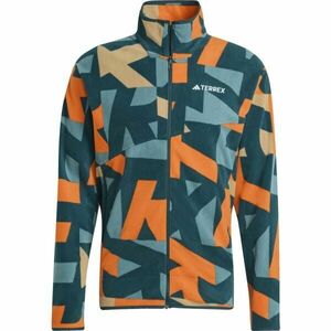 adidas TERREX MULTI PRINTED FULL-ZIP FLEECE Pánská Outdoorová bunda, tmavě zelená, velikost XXL obraz