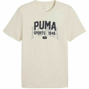 Puma GRAPHIC VARSITY TEE Pánské triko, béžová, velikost obraz