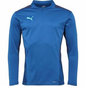 Puma TEAMCUP 1/4 ZIP TOP Pánská tréninková mikina, modrá, velikost obraz