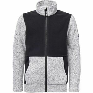 Lewro BILGE Dětská fleecová mikina svetrového vzhledu, šedá, velikost 116-122 obraz