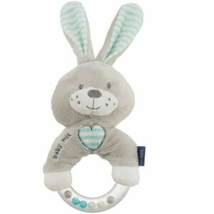 BABY MIX KRÁLÍK Plyšové chrastítko, šedá, velikost obraz