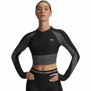 Under Armour HEATGEAR RIB 1/4 ZIP Dámské sportovní tričko, černá, velikost obraz