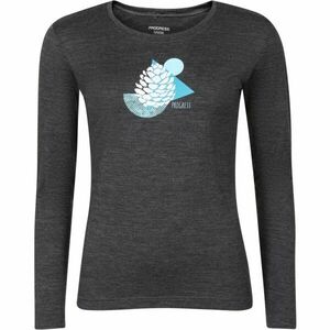 PROGRESS HELA CONE Dámské merino triko s dlouhým rukávem, tmavě šedá, velikost obraz