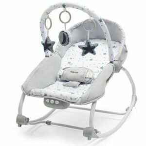 BABY MIX HVĚZDIČKY Multifunkční houpací lehátko, šedá, velikost obraz