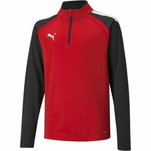 Puma TEAMLIGA 1/4 ZIP TOP JR Dětská fotbalová mikina, červená, velikost obraz