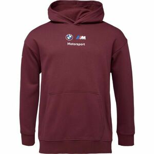 Puma BMW M MOTORSPORT ESSENTIALS+ HOODIE FLEECE Pánská mikina, vínová, velikost obraz