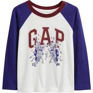 GAP V-FRCH LS LOGO RAGLAN T Dětské tričko, bílá, velikost 2Y obraz