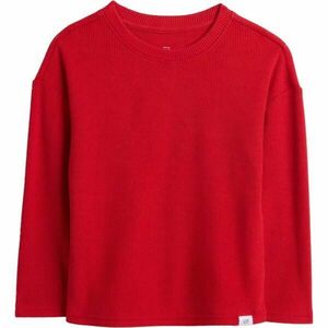 GAP V-LS COZY WAFFLE CREW Dětské tričko, červená, velikost 5Y obraz