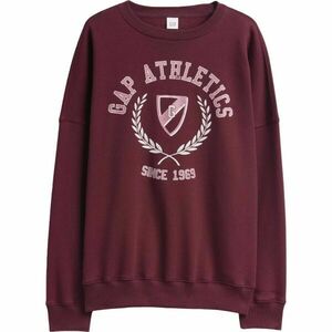 GAP V-LOGO OVERSIZED CREW Dámská mikina, vínová, velikost obraz