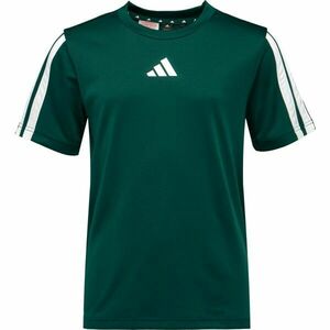 adidas TRAINING ESSENTIALS 3 STRIPES TEE Dětské triko, tmavě zelená, velikost obraz