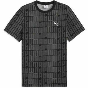Puma ESSENTIALS LOGO LAB AOP TEE Pánské triko, černá, velikost obraz