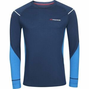 PROGRESS MERINO LS Pánské funkční Merino triko, tmavě modrá, velikost obraz