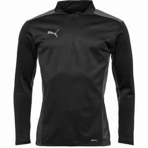 Puma TEAMCUP 1/4 ZIP TOP Pánská tréninková mikina, černá, velikost obraz